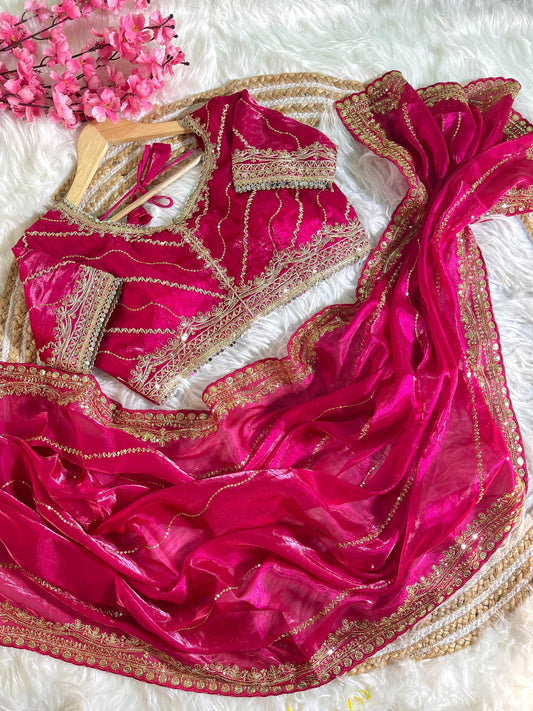 Soft Zimmy Choo Silk With Heavy Border Saree