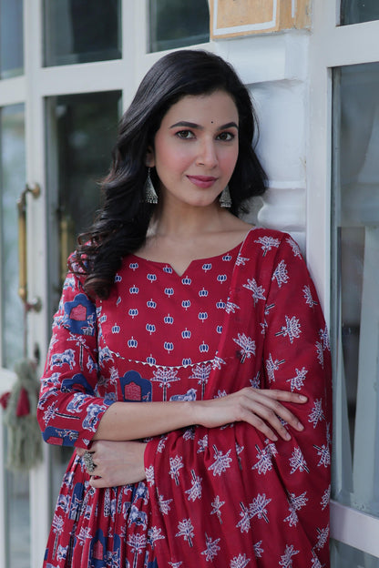 Pure Cotton 3pc Kurta Set