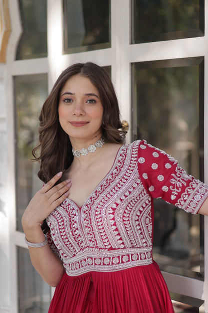 Star Georgette with Embroidery & Sequins Work Lehenga With Kurti