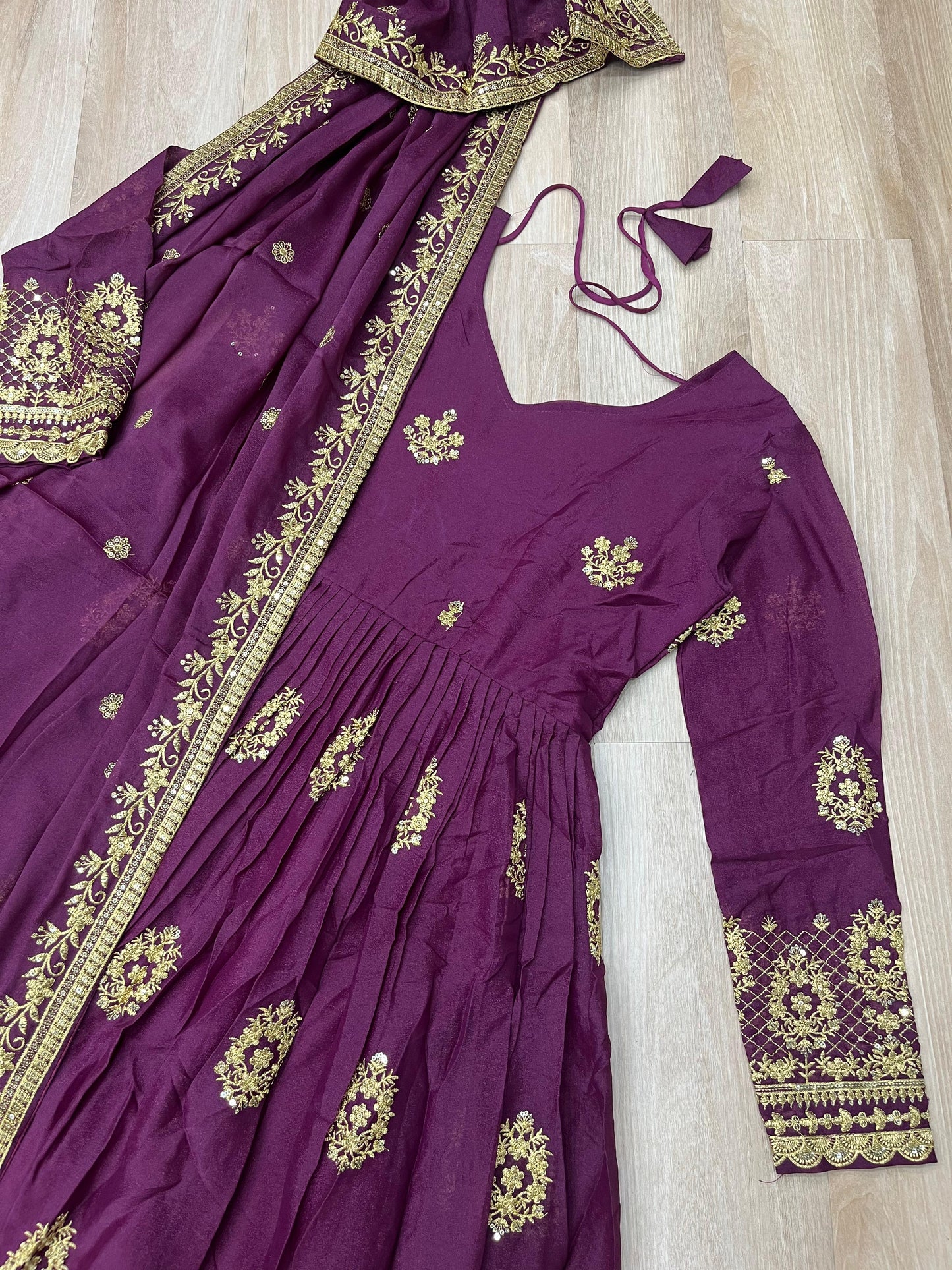 Gorgeous Star Georgette With Sequins Work Gown With Dupatta