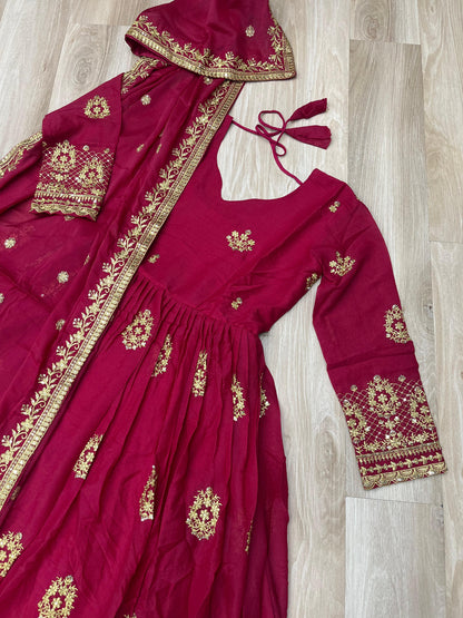 Gorgeous Star Georgette With Sequins Work Gown With Dupatta