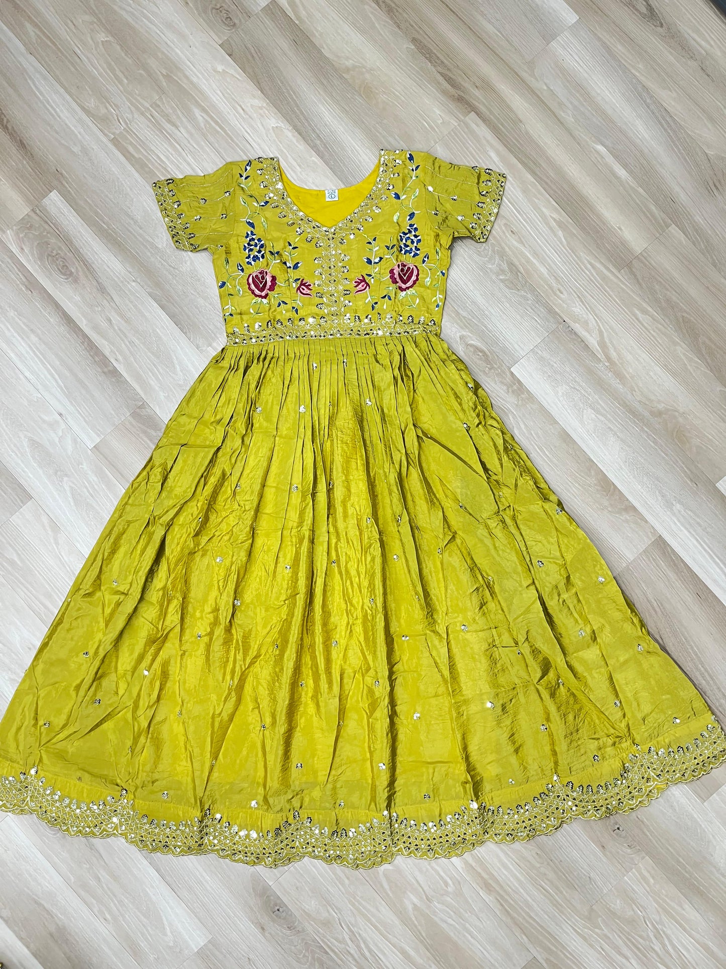 Gold Crush Zari & Sequins Work Gown