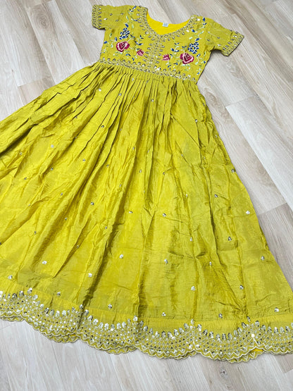 Gold Crush Zari & Sequins Work Gown