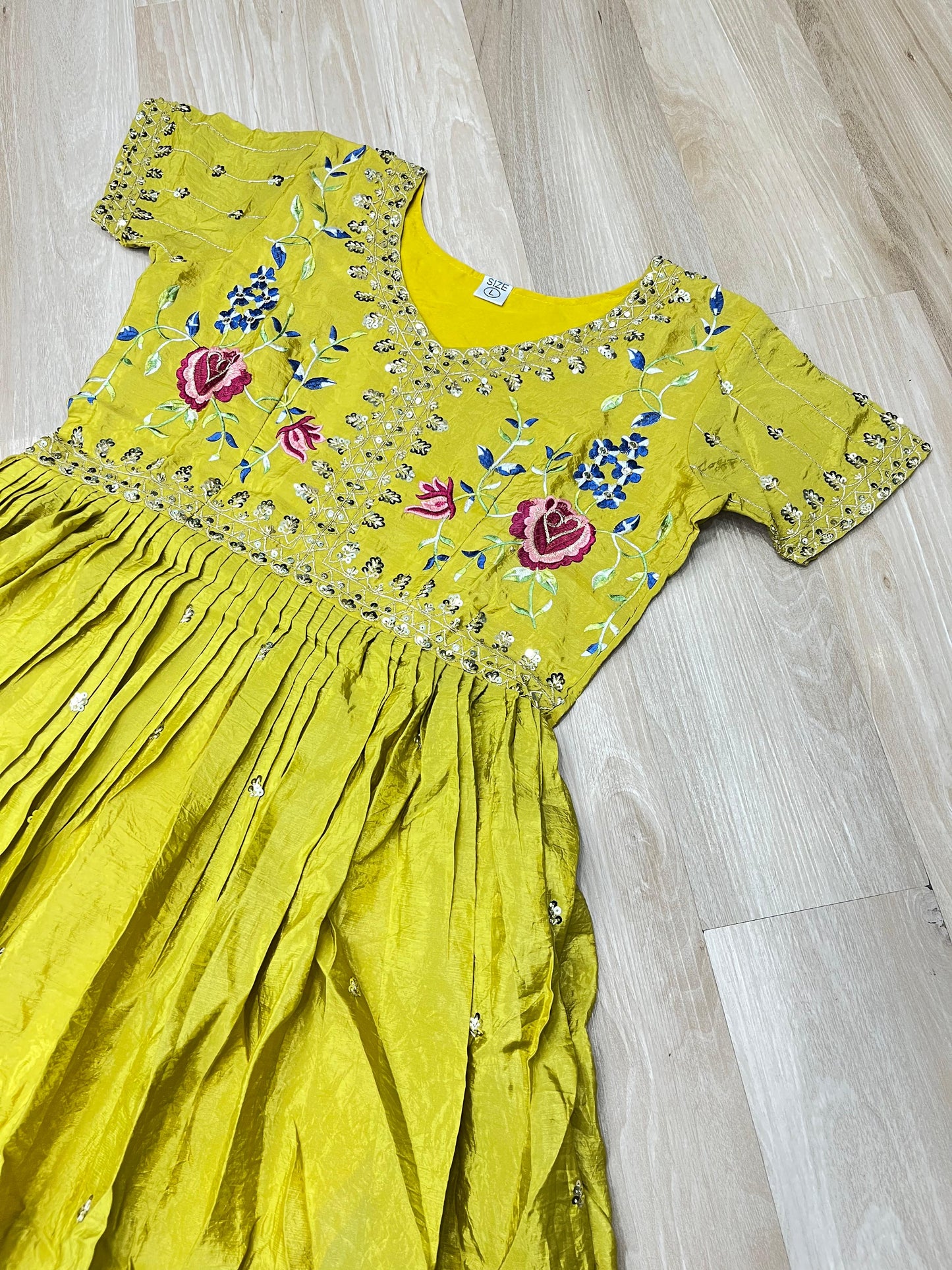 Gold Crush Zari & Sequins Work Gown