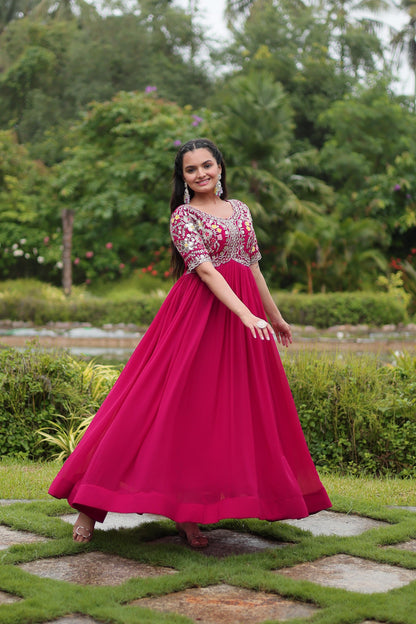 DAZZLING DIAMOND ZARI THREAD ANARKALI GOWN
