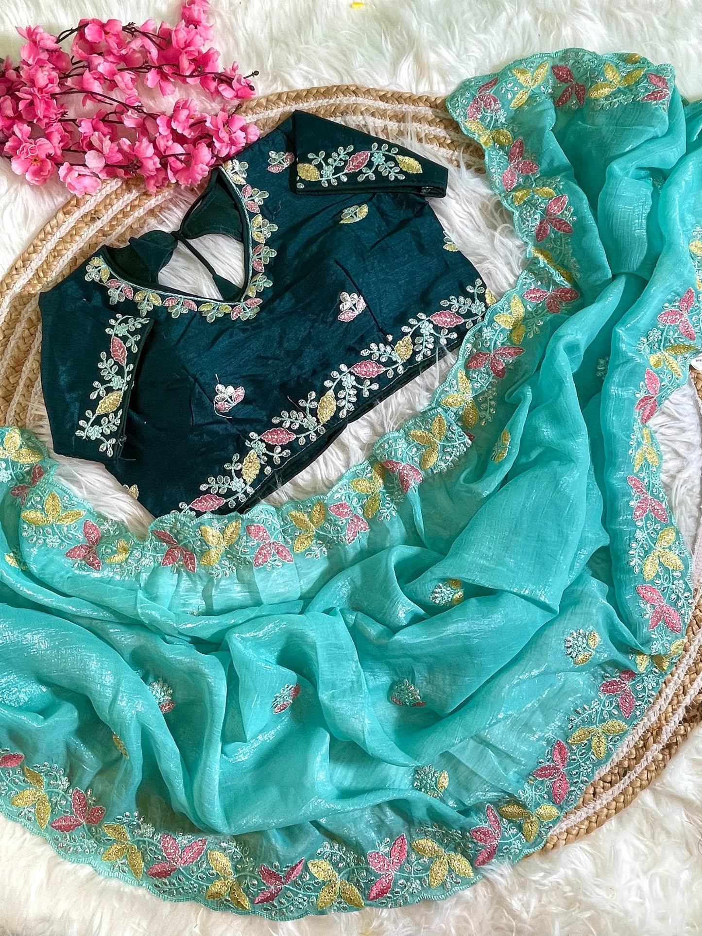 Beautiful Soft Crunchy Silk with Shining  Saree