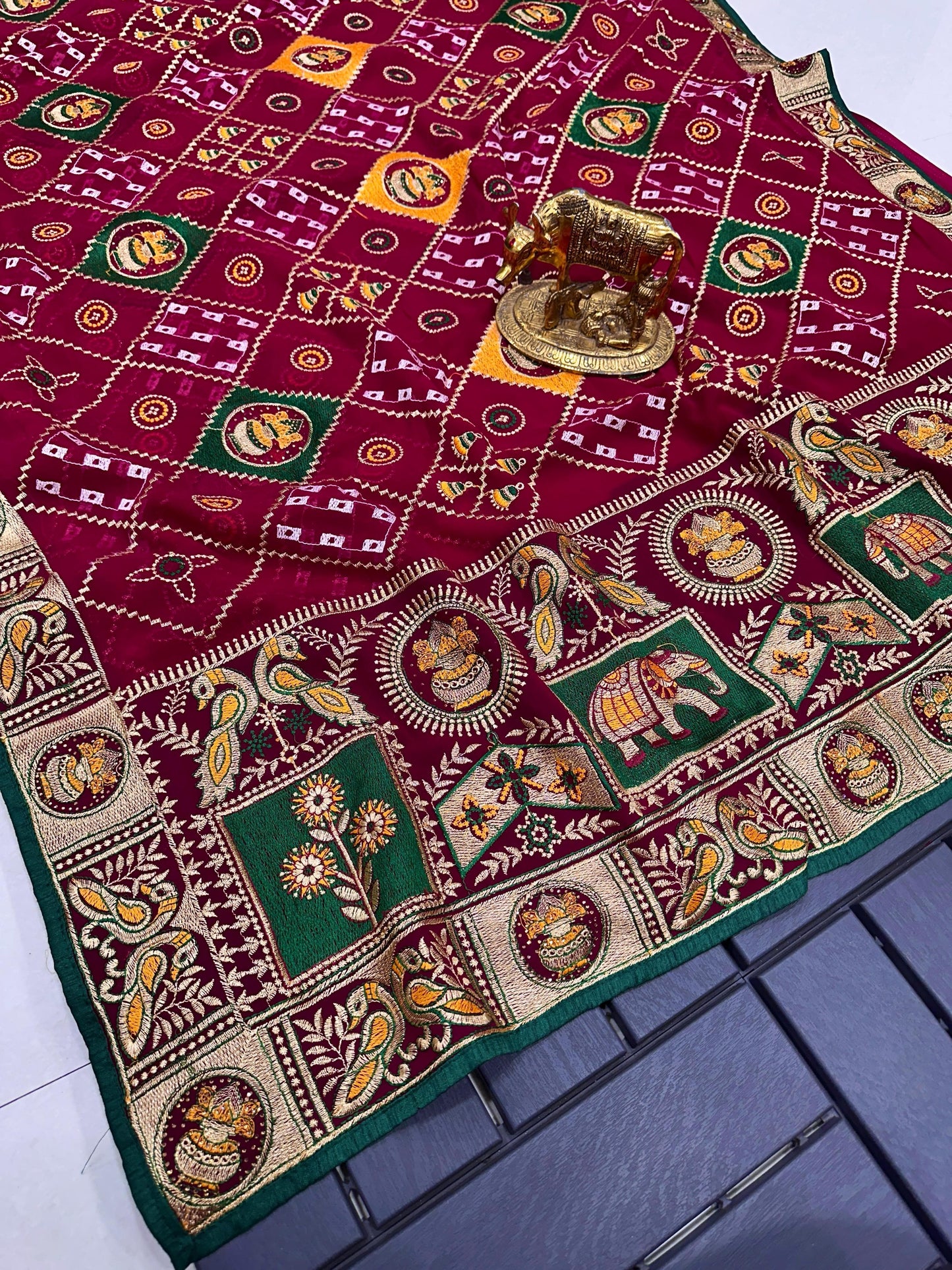 Pure Georgette with Heavy Thread Zari Work Saree