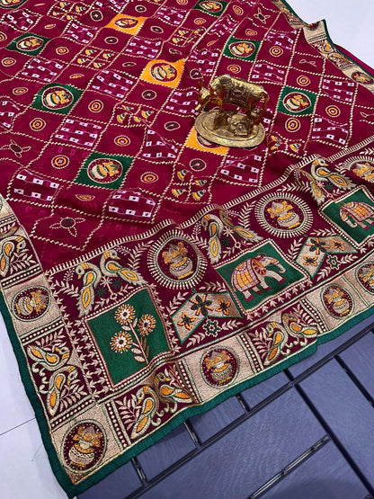 Pure Georgette with Heavy Thread Zari Work Saree