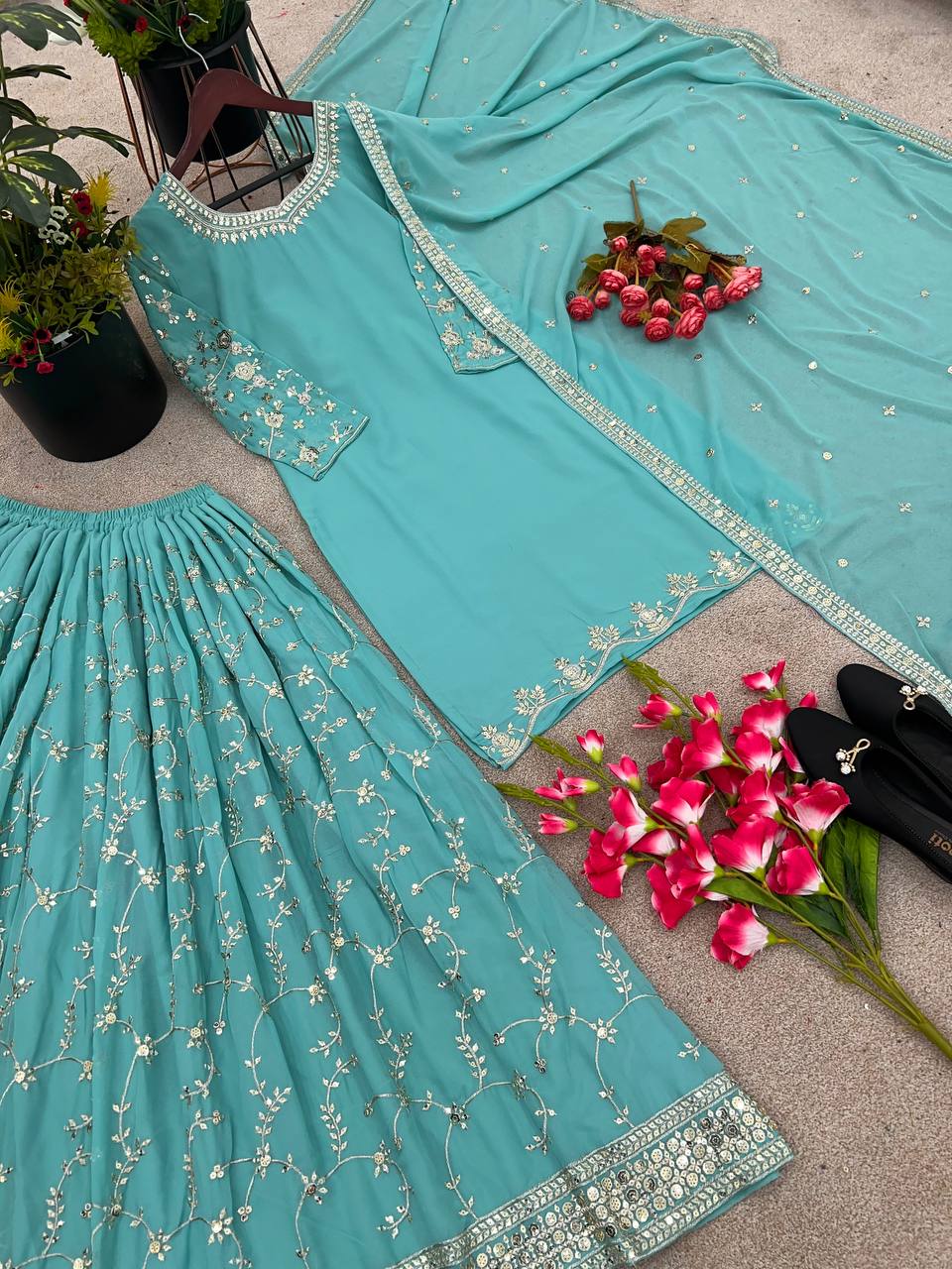 EID SPECIAL GEORGETTE PLAZO DRESS