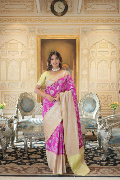 TRADITIONAL PINK COLOR KANJIVARAM SILK SAREE