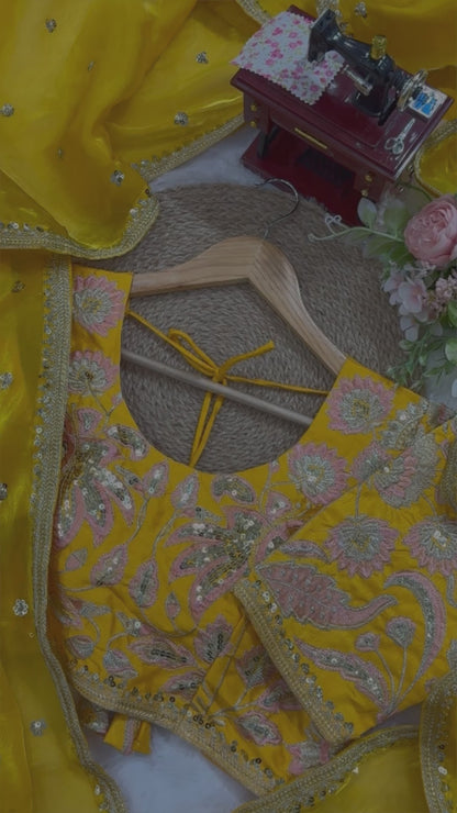 Musterd Jimmy Chu Sequnce Work Saree