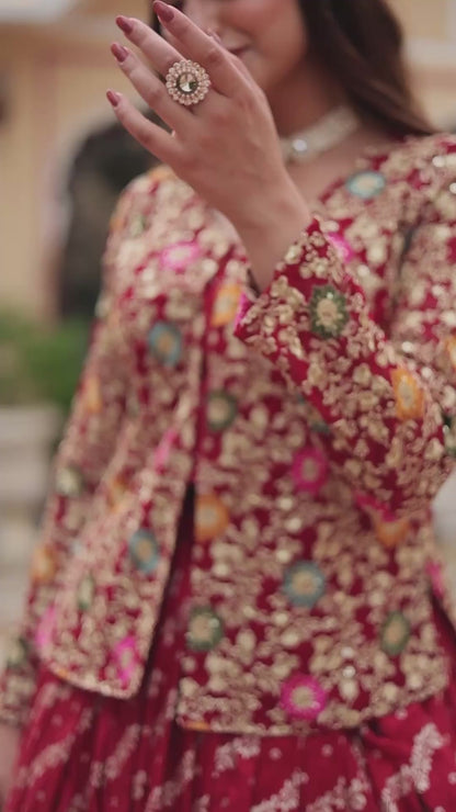 Pure Viscose Jequard With Embroidered Work Lehenga With Top