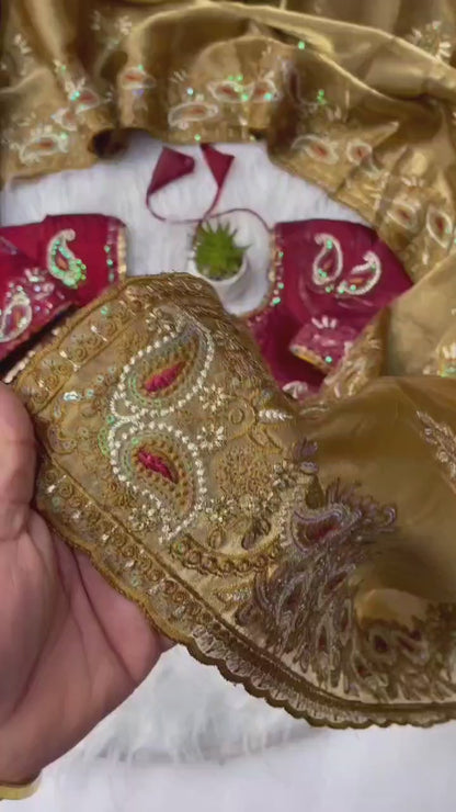 Pure Soft Zimmy Choo Silk With Sequins Embroidery Saree