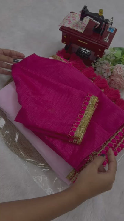 Baby Pink Mul Cotton Saree