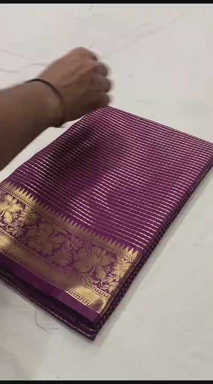 MULBERRY PINK COLOR SOFT LINING COPPER SILK SAREE